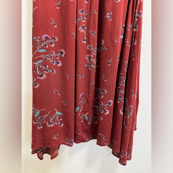 Free People Tree Swing Snap Out of It Tank Top Dress Rust Floral Keyhole XS - Picture 9 of 10